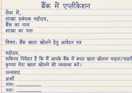 Bank Application In Hindi - जाने सभी बैंक में एप्लीकेशन कैसे लिखे