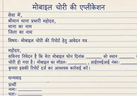 Phone Chori Ki Application - मोबाइल चोरी की शिकायत पत्र लिखने का तरीका समझें