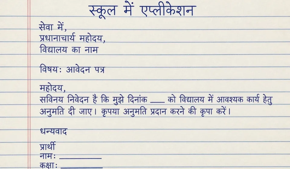 Application Format For School - TC, Fever और Shadi हेतु प्रार्थना पत्र लिखना सीखें