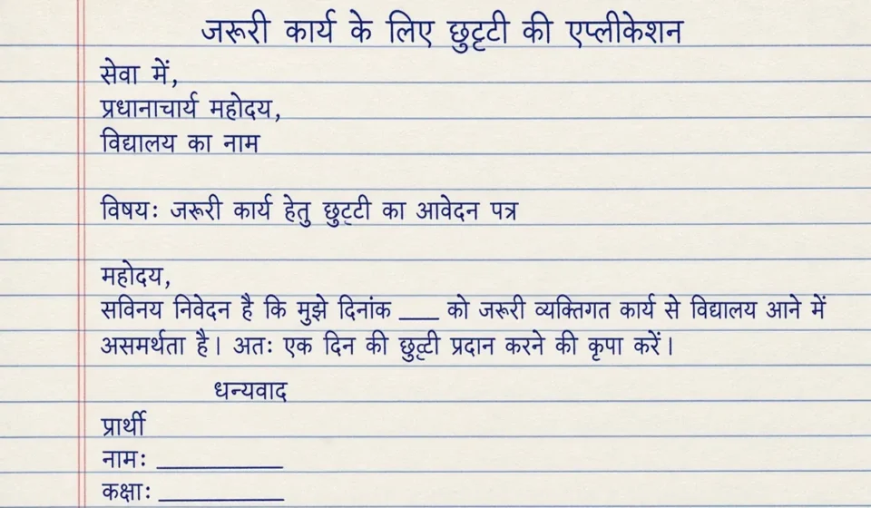 Chutti Ke Liye Prathna Patra - इस प्रकार एप्लीकेशन लिखकर अपने लिए छुट्टियाँ लें