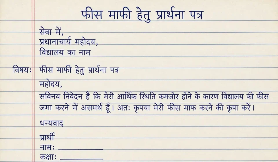 Fees Maafi Ke Liye Prathna Patra | फीस माफी हेतु प्रार्थना पत्र ऐसे लिखें